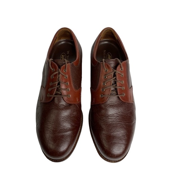 Neil M. 2 Tone Brown Oxford Pebble Leather Lace Removable Insole Shoes Size 12E3 - Picture 2 of 12